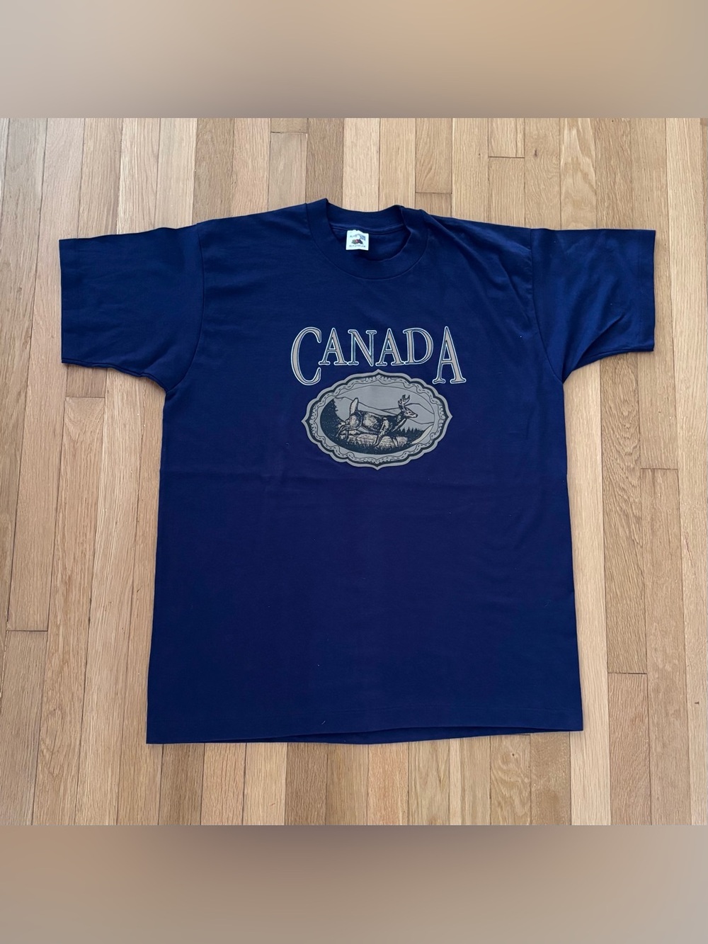 Vtg 90s Canada Nature T Shirt Fruit of the Loom XL Single Stitch Deer Graphic